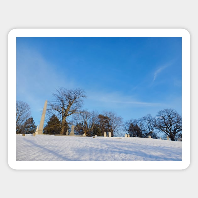 Winter at the Cemetary Sticker by etherealwonders